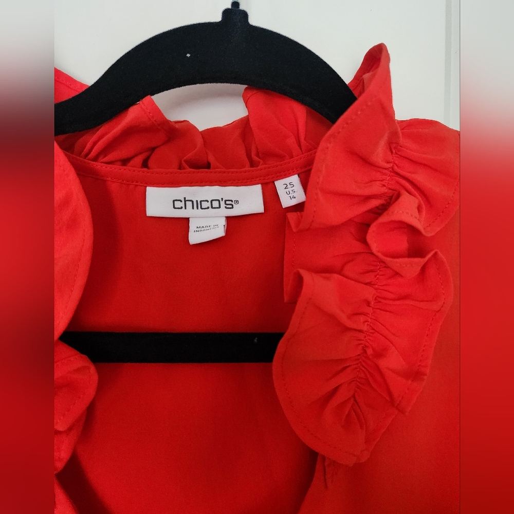 Chicos Ruffle Tank Top - Picture 2 of 6